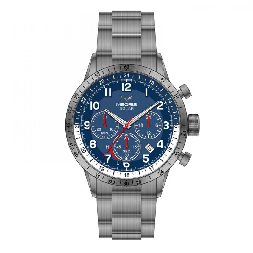 Sportovní hodinky Meoris Solar Chronograf Supertitanium BLU